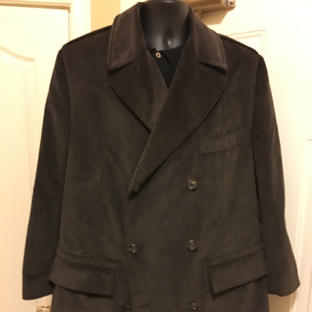 Corduroy Green Double Breasted Coat
